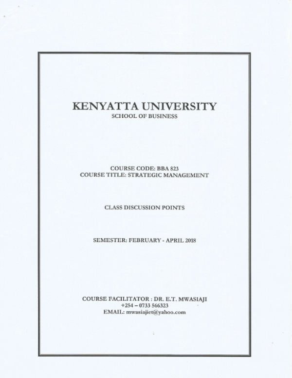 phd in strategic management kenyatta university