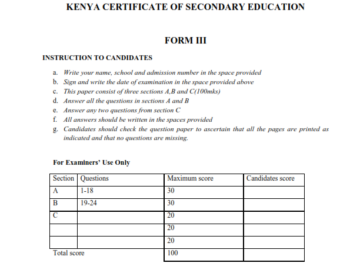 2026 FORM 3 END TERM 2 EXAMS WITH MARKING SCHEMES