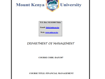 DAF1307: FINANCIAL MANAGEMENT NOTES - MKU