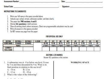 2026 GRADE 8 END TERM 2 EXAMS WITH MARKING SCHEMES