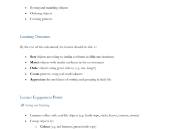 GRADE 1 RATIONALIZED MATHEMATICS LESSON NOTES
