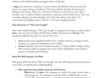 GRADE 9 LAST LAUGH  SET BOOK GUIDE NOTES
